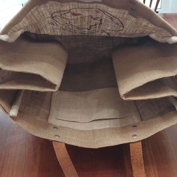 Free People Apolis Burlap Wine Tote Bag - Picture 9 of 15